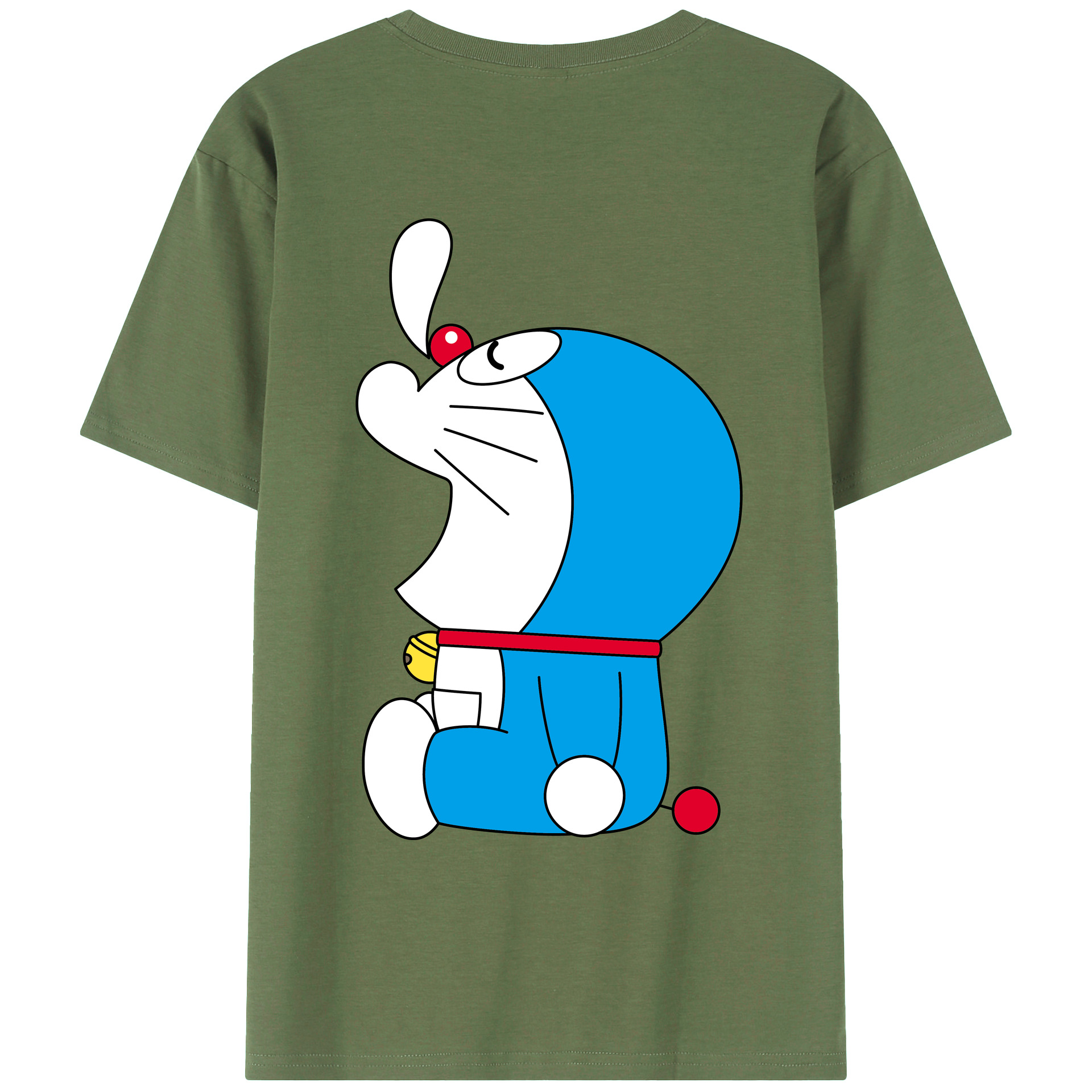 （画像用） ドラえもん Doraemon 綿100％ メンズ半袖Tシャツ（バックプリント） 通気性